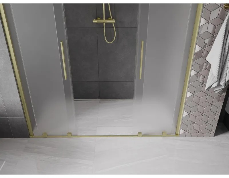 Mexen Velar Duo, tolózuhanyajtó nyitáshoz 170 cm, 8 mm-es matt üveg, arany matt, 871-170-000-32-55