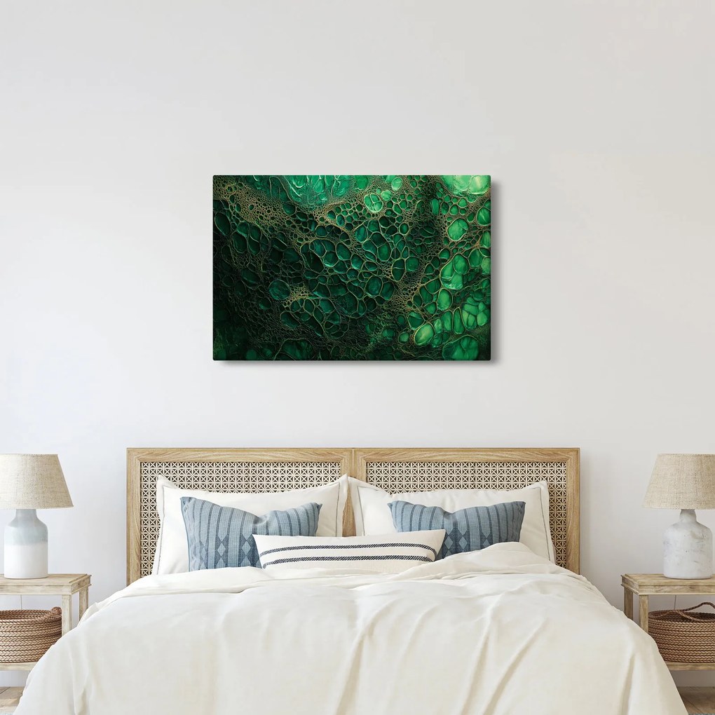 Kép - Zöld mikroszkópos kép (90x60 cm)
