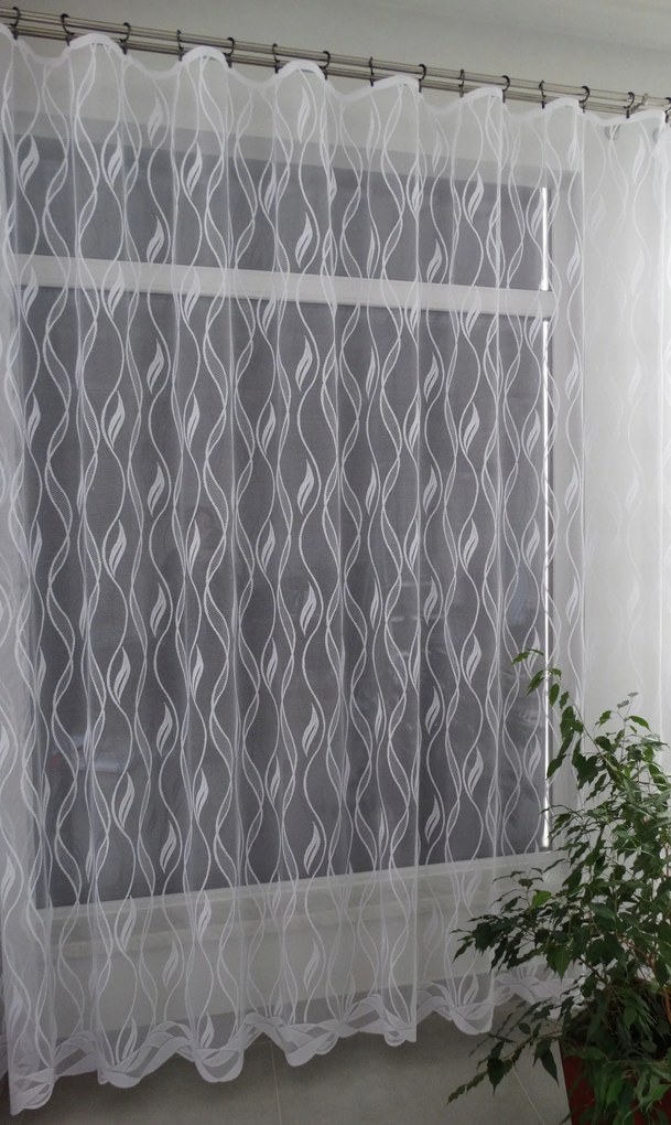 Mg Függöny jacquard 95/100 Fehér 300x170 got szalaggal