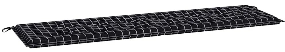 Kerti pad párna Kockás Fekete 180 x 50 x 4 cm Oxford szövet