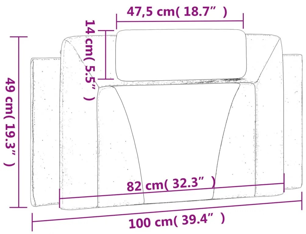 cappuccino színű műbőr fejtámla párna 100 cm