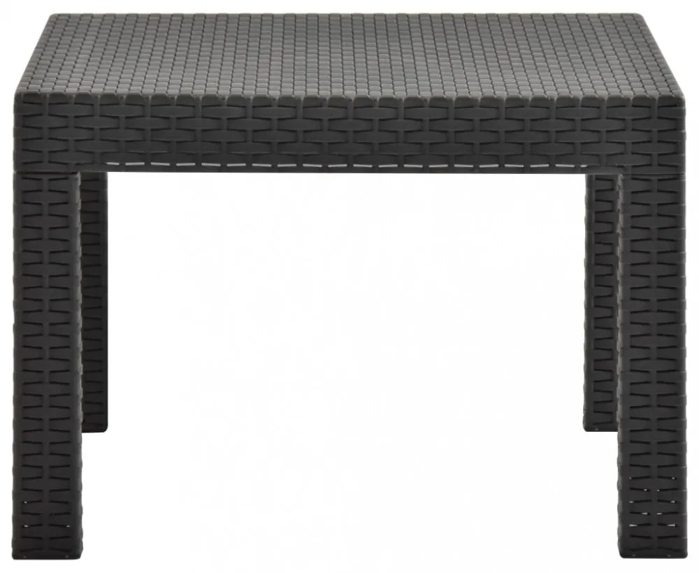 antracitszürke PP rattan kerti asztal 58 x 58 x 41 cm