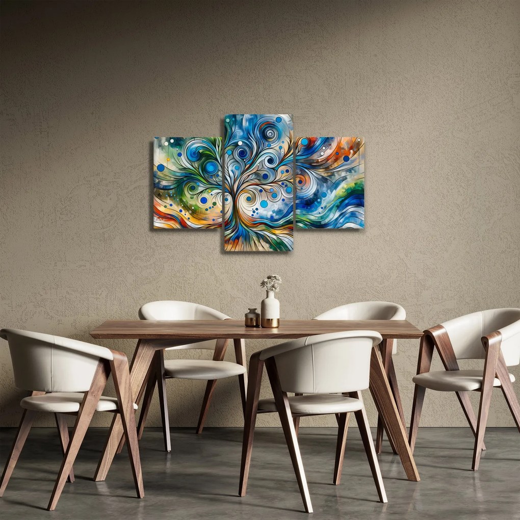 Kép – Színes energikus fa (90x60 cm)