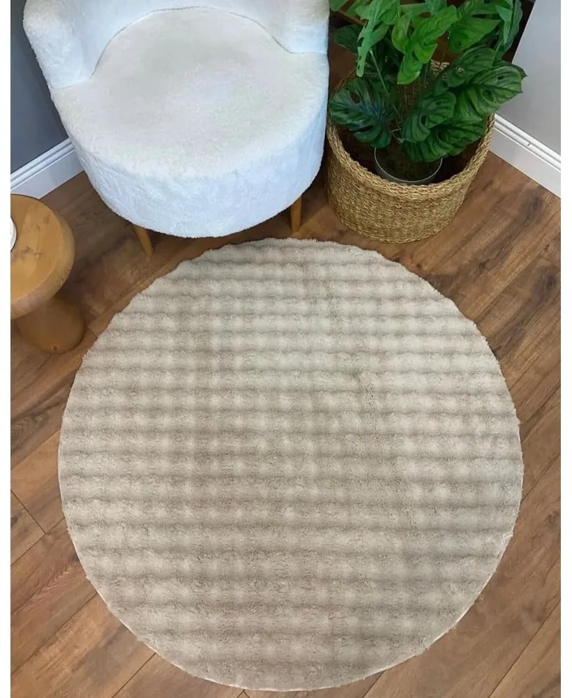Bézs mosható kerek szőnyeg ø 80 cm Bubble Cream – Mila Home