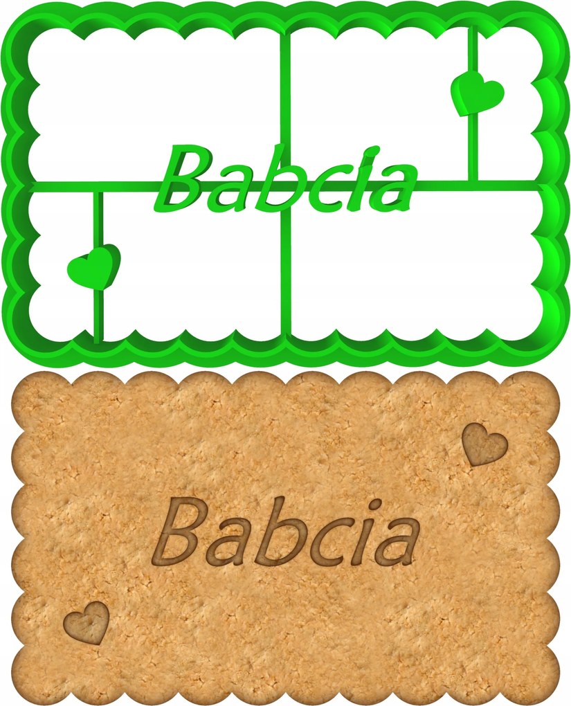 Mézeskalács lyukasztó Nagymama És Nagypapa Napja Keret Felirat Nagymama 8cm