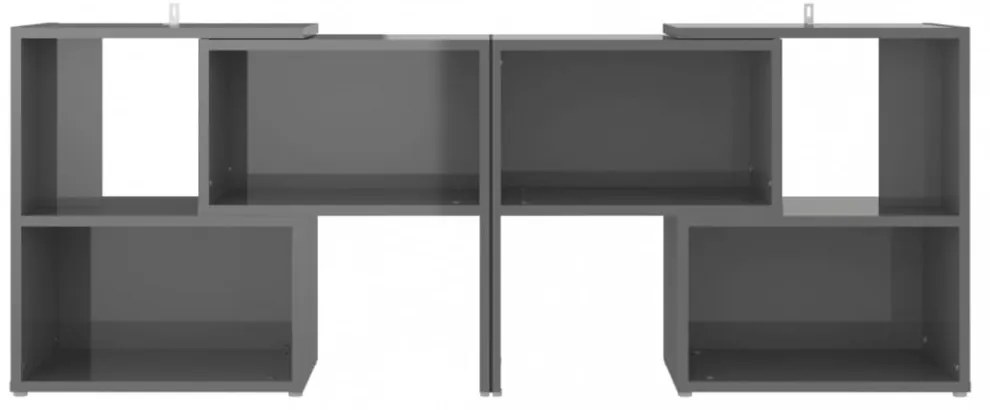 magasfényű szürke szerelt fa TV-szekrény 104 x 30 x 52 cm