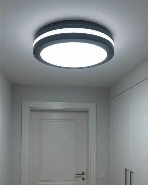 LED mennyezeti lámpa mozgásérzékelővel LED/20W/230V 3000/4000/6500K IP54 antracit