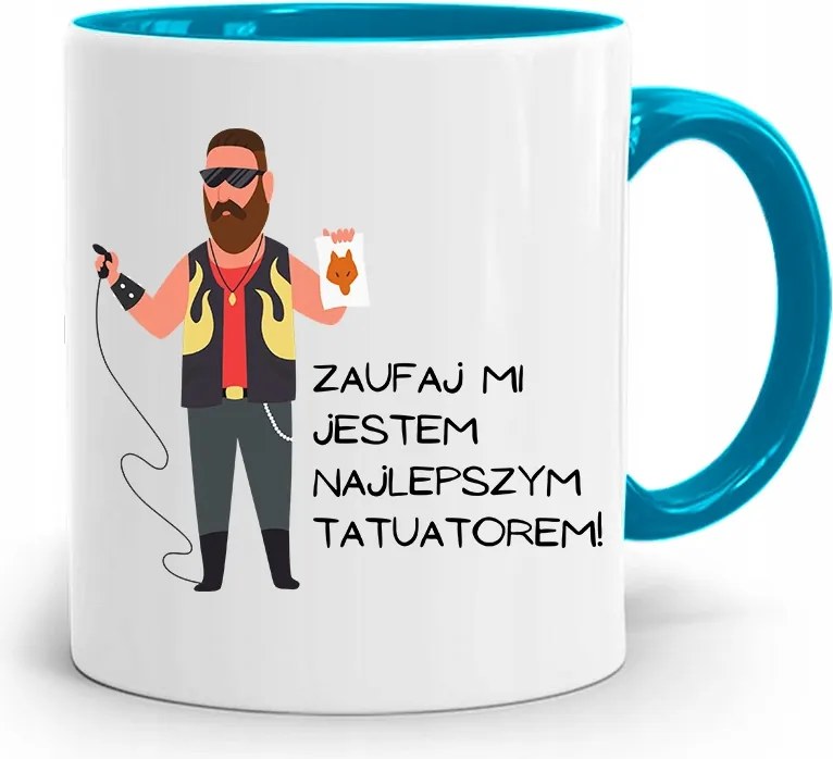 Tetoválóknak Tetováló Bögre Kék Ajándék fényképes nyomtatással