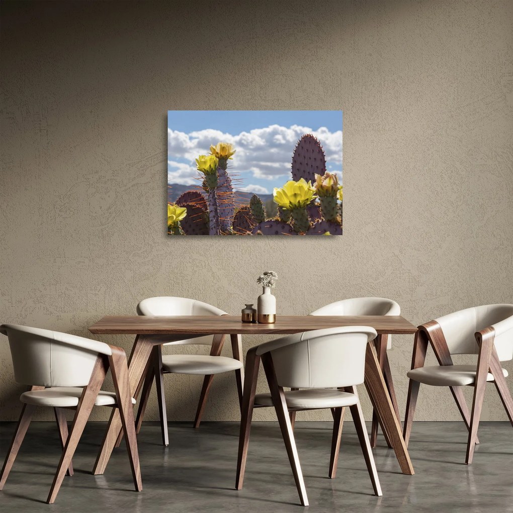 Fügekaktusz képe (üvegen) (70x50 cm)