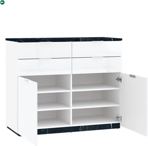 MARMO komód 2 ajtós 4 fiókos