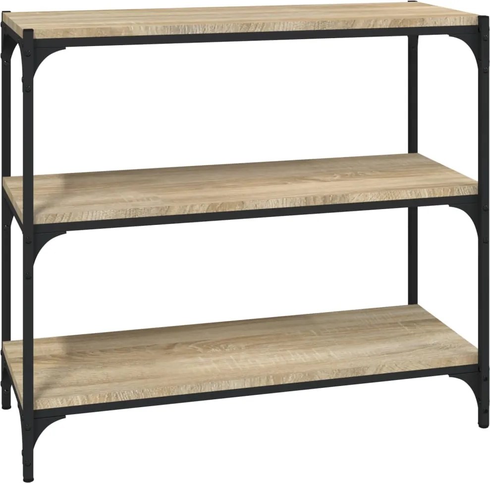 vidaXL sonoma tölgy szerelt fa és acél könyvszekrény 80 x 33 x 70,5 cm