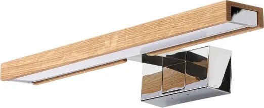 Brilagi-LED Fürdőszobai tükörvilágítás 3 az 1-ben WOODY MIRROR LED/8W/230V 40 cm IP44 króm/tölgy