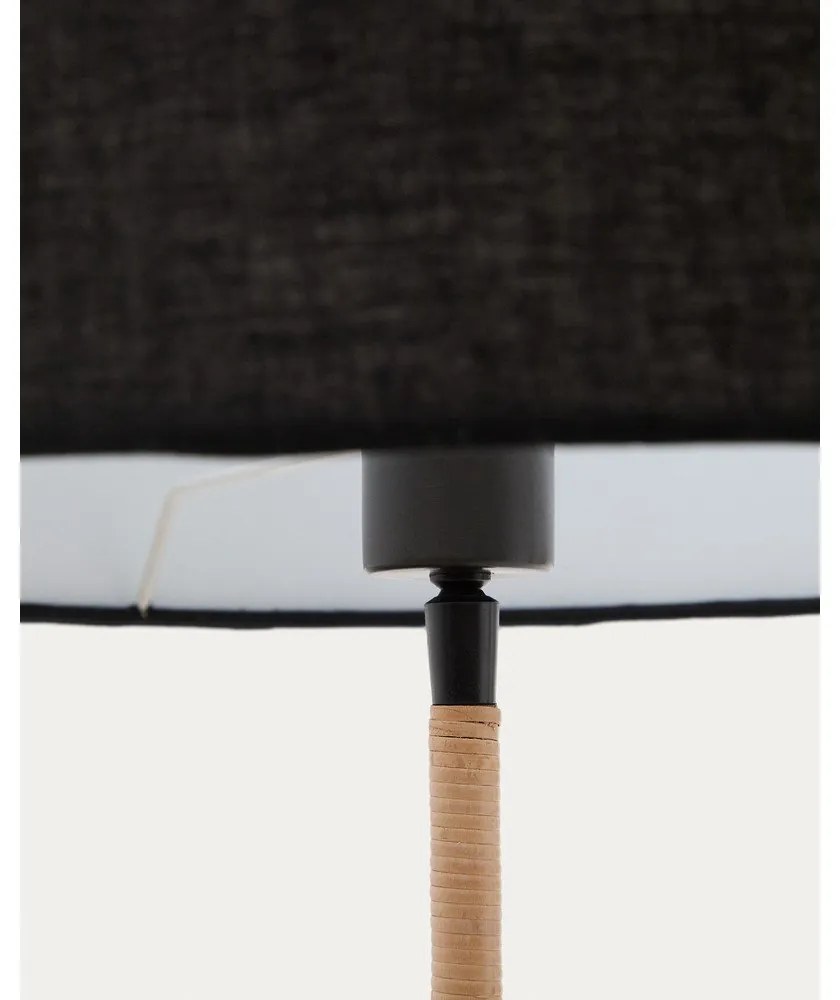 Fekete állólámpa textil búrával (magasság 160 cm) Canar – Kave Home