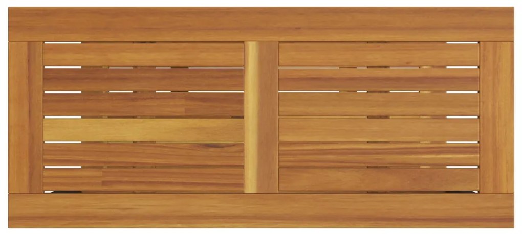 Kültéri Asztal Természetes és Szürke 35x80x75 cm Tömör Fa és Acél