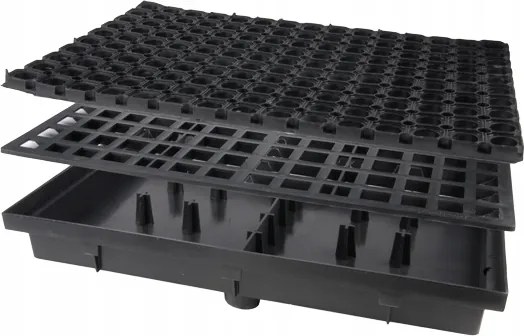 Lábtörlő beépíthető ajtó alá 60x40 vályúval, lefolyóval, gumival