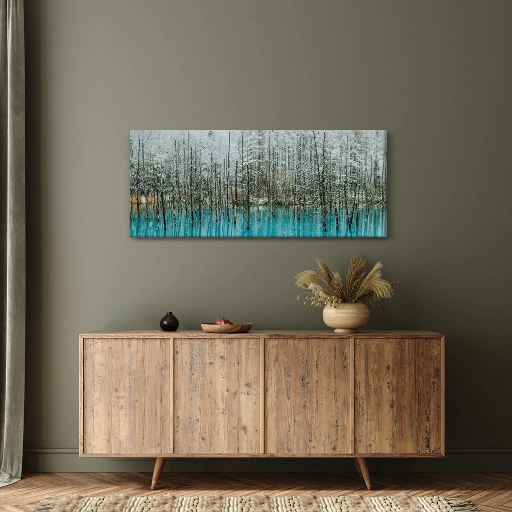 Kép - Türkiz tó, Biei, Japán (120x50 cm)
