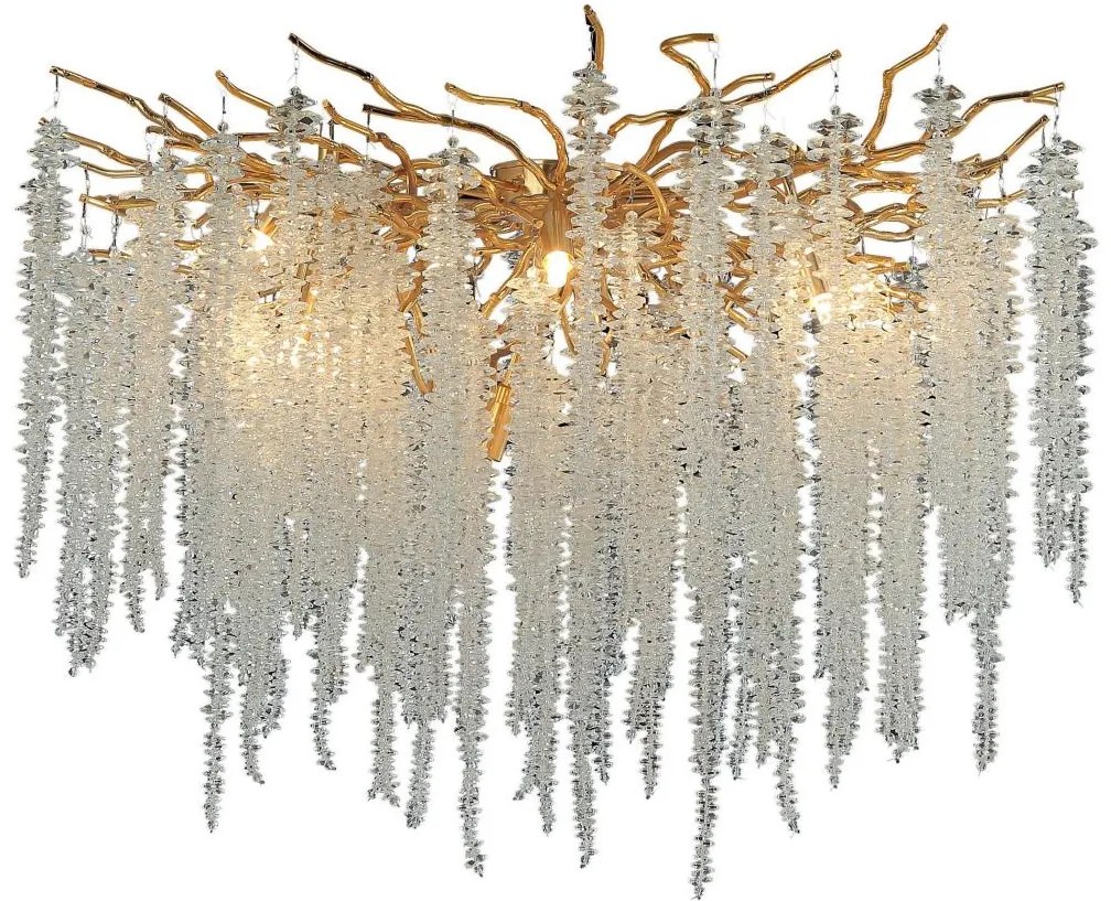 Kristály felületre szerelhető csillár 12xG9/40W/230V arany