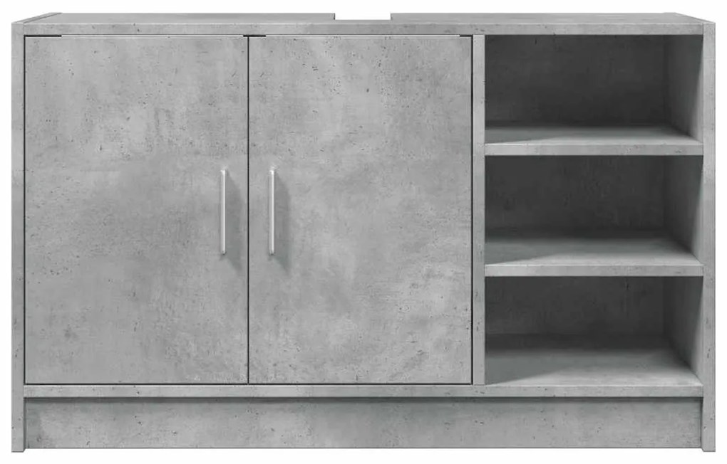 Betonszürke szerelt fa mosdószekrény 90 x 29 x 55 cm