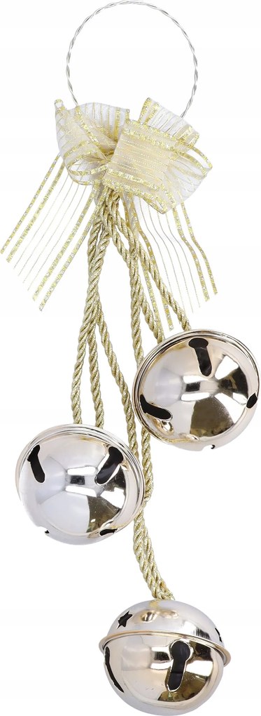 Karácsonyi csengő arany fém 41 cm ajtóra akasztható dekoráció