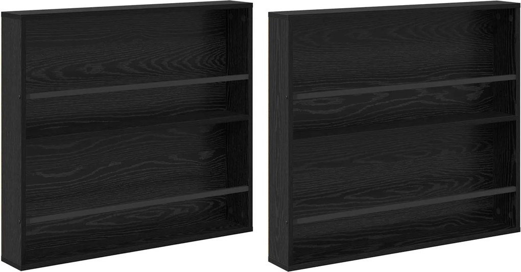 vidaXL Magazin állvány 2 pcs Fekete tölgy 80 x 12 x 70 cm Faanyag