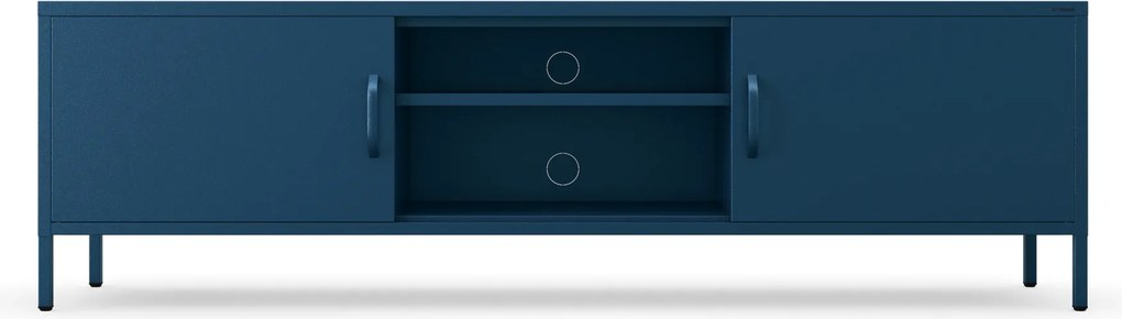 TV-szekrény fém széles XL lábakon sötétkék, 1700x400x500 mm: ROSARIA