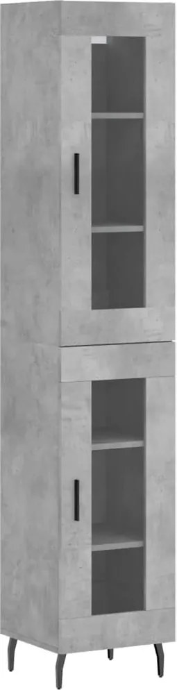 vidaXL betonszürke szerelt fa magasszekrény 34,5x34x180 cm