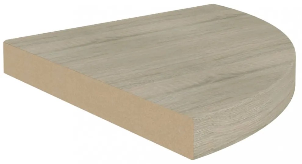 tölgyszínű MDF lebegő sarokpolc 35 x 35 x 3,8 cm
