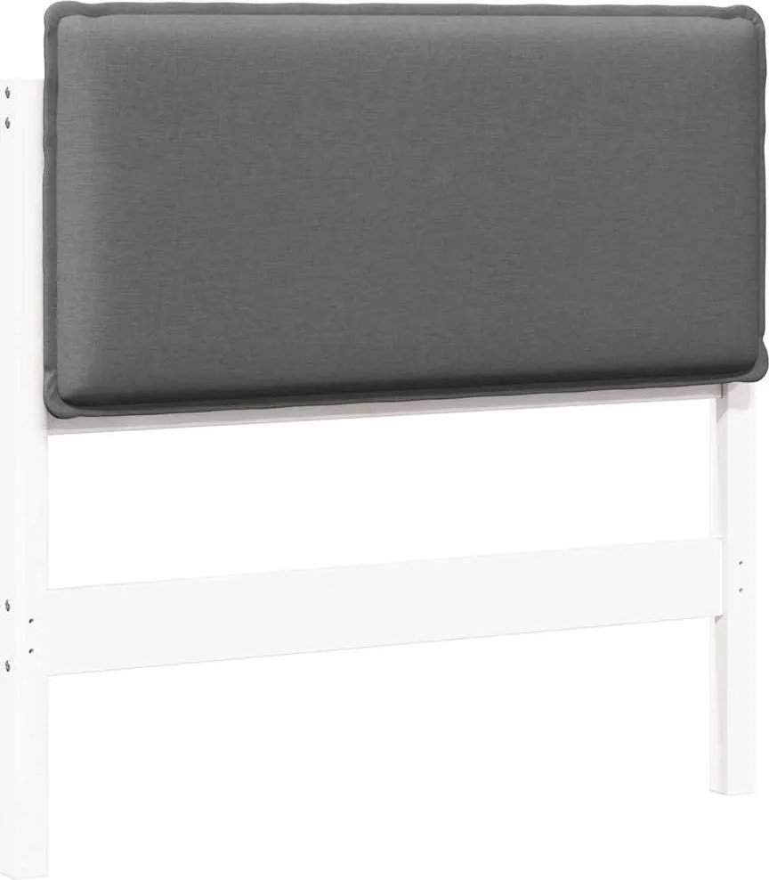 vidaXL Kárpitozott fejtámla fejtámlával Fehér és világosszürke 100 cm