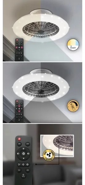 Rabalux - LED Dimmelhető mennyezeti lámpa ventilátorral LED/30W/230V + távirányító