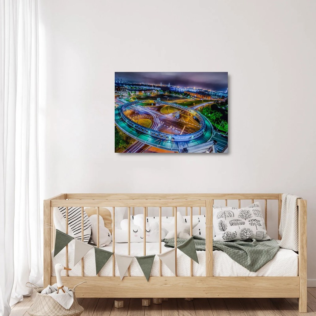 Kép - éjszakai panoráma (üvegen) (70x50 cm)