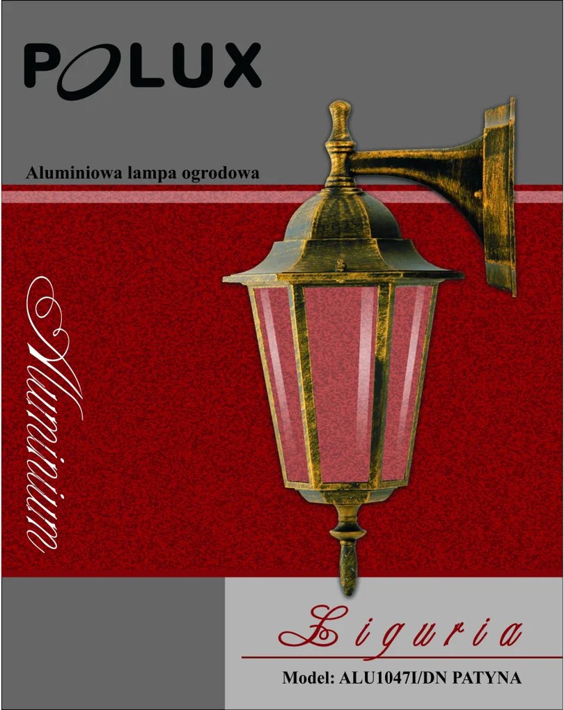 POLUX 201966 LIGURIA-LT Klasszikus Kültéri Fali Lámpa Patina E27 IP43