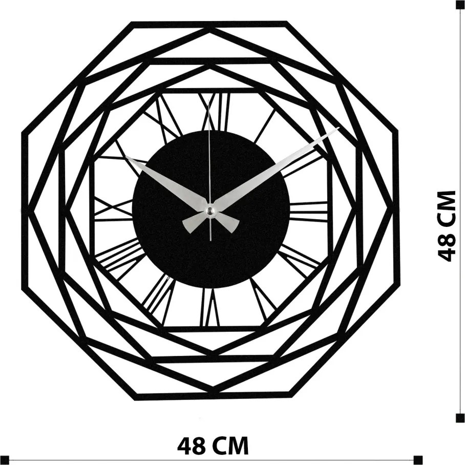 Enzoclock fém falióra, 48×48 cm – S012