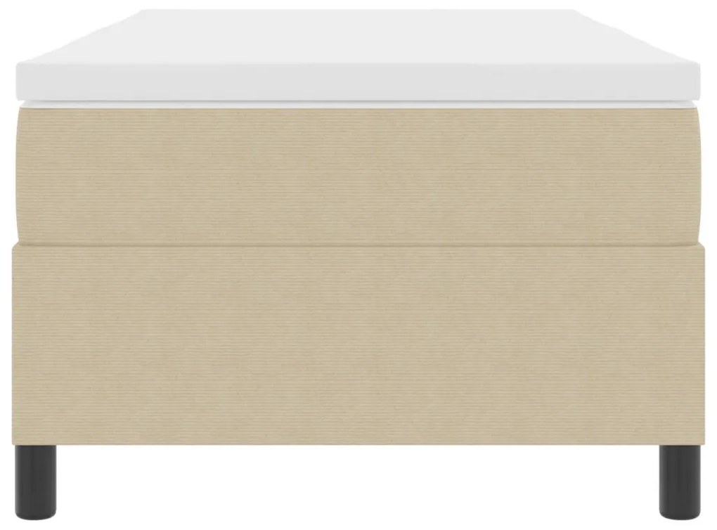 Box Spring Ágy Matraccal Világos Zöld Szürke Egyszemélyes Kordbársony Szövet