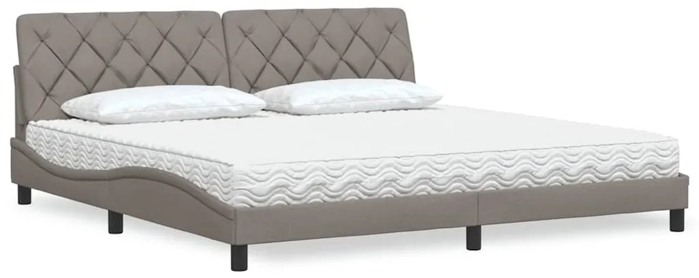 ágy matraccal Taupe 200x200 cm szövet