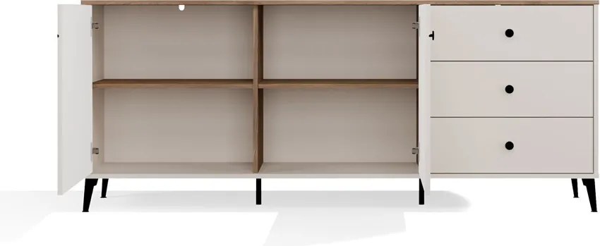 POINT 2D3S komód 183.5x40x12 cm, fekete-kasmír
