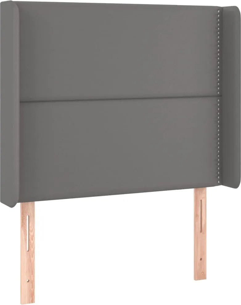 vidaXL szürke műbőr fejtámla szárnyakkal 93x16x118/128 cm