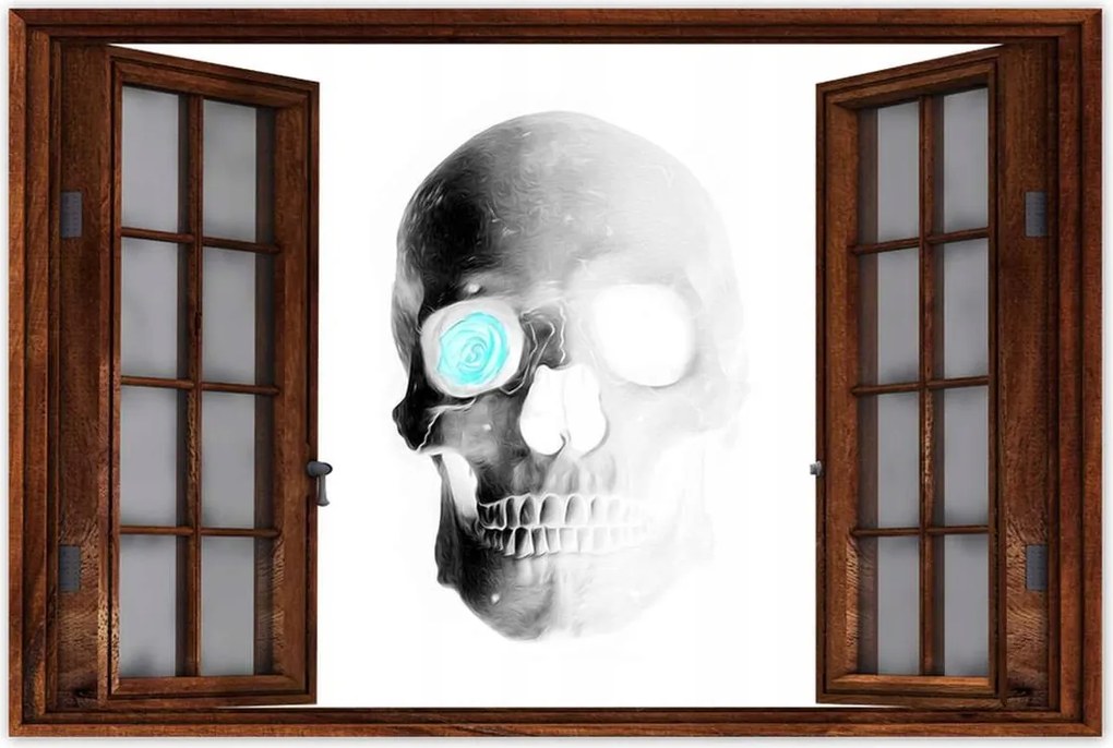 Poszterek 120x80 Koponya rózsával Rózsa