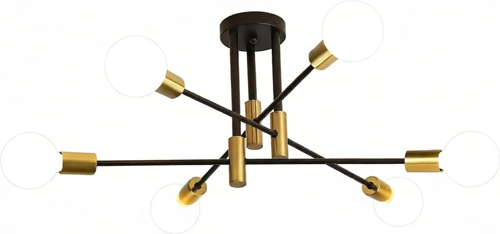 Mennyezeti Függőlámpa Csillár Arany-fekete Modern Elegáns 6 x E27