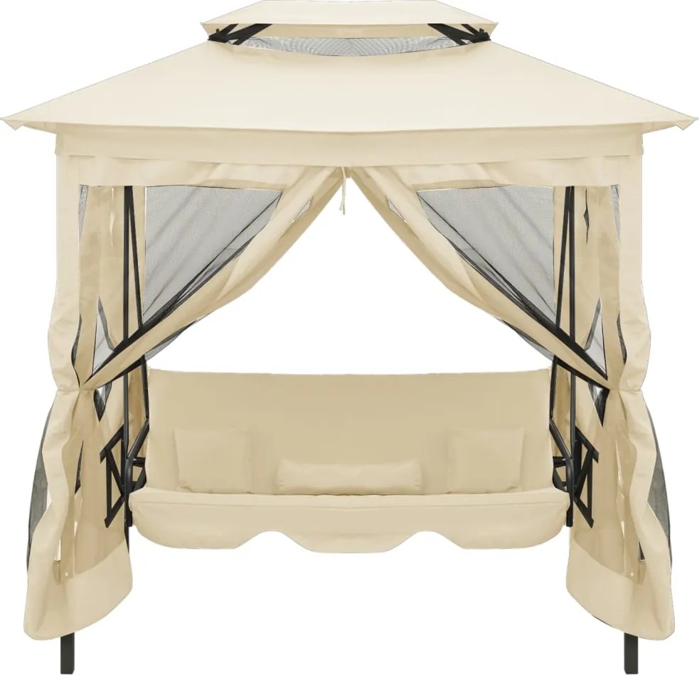 vidaXL krémfehér átalakítható pavilon hintaágy