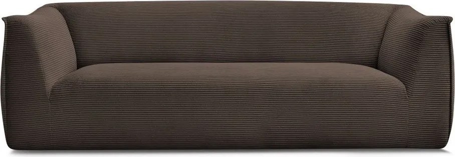 Barna kordbársony kanapé 242 cm Giorgia – Bobochic Paris
