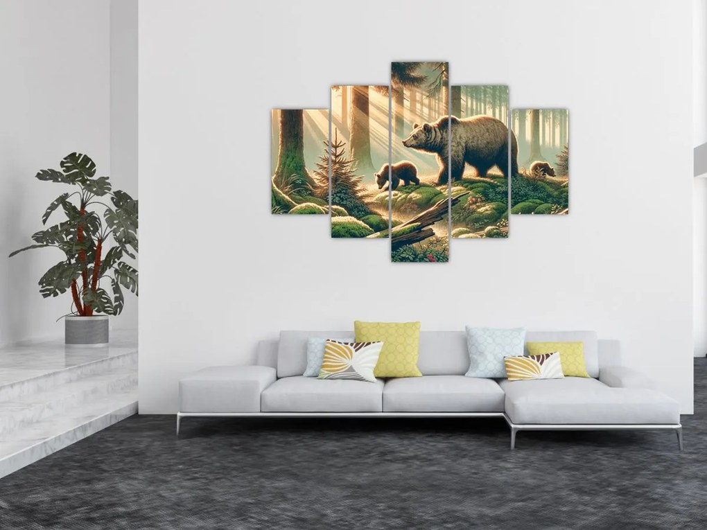 Kép - Medvék az erdőben (150x105 cm)