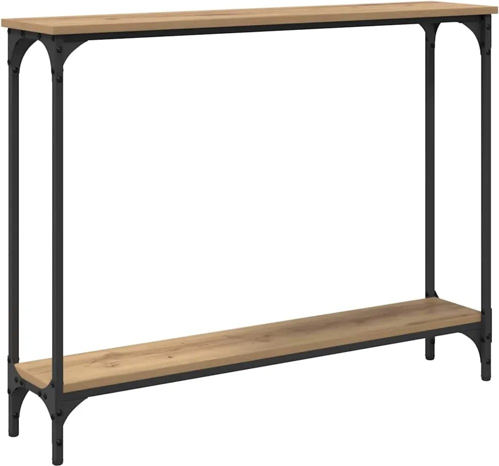 vidaXL Konzolasztal polcokkal Artisan tölgy 100 x 22,5 x 75 cm Faanyag