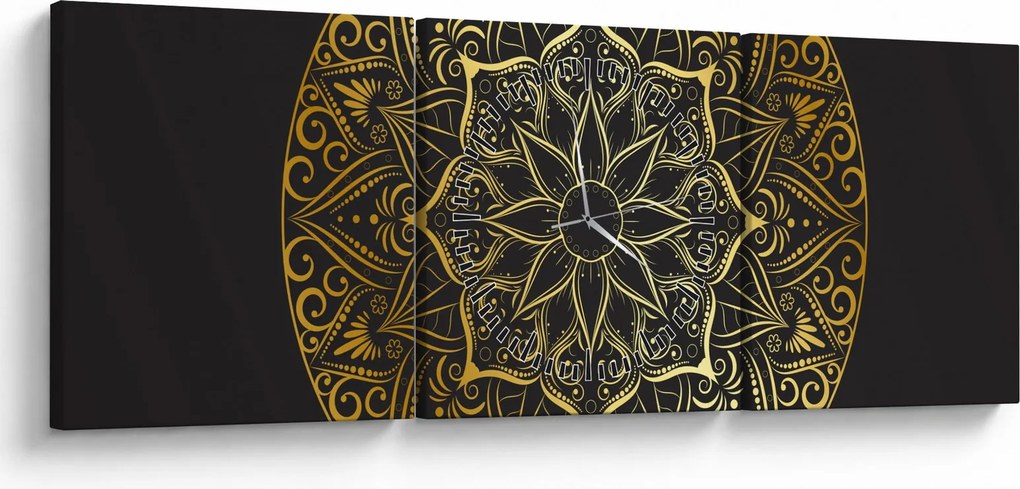 Az arany absztrakció képe (órával) (90x30 cm)