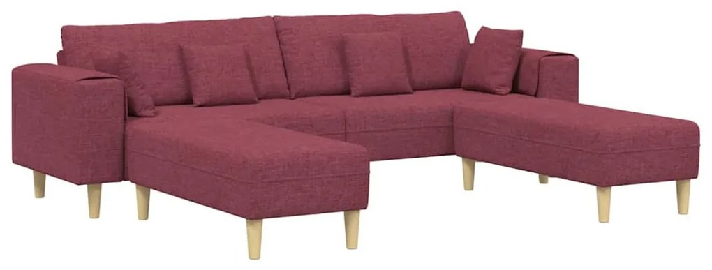 Szövet kanapé párnával 3 pcs Bordó 208 cm szövet