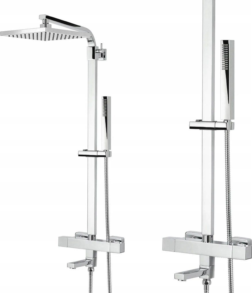 Kád Zuhanyszett Kifolyócsővel Kádhoz Oszlop Esőztetővel 20 CM