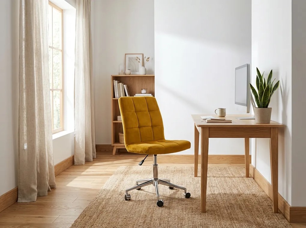 Sárga Q-020 VELVET irodai szék