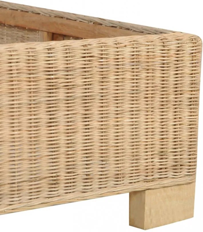 kézzel font valódi rattan ágykeret 160 x 200 cm