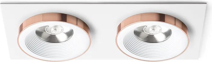 RENDL SHARM SQ II süllyesztett lámpa fehér réz 230V LED 2x10W 24° 3000K