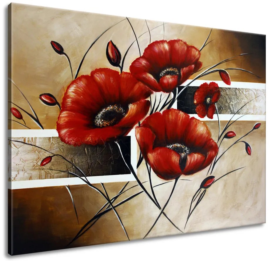 Gario Kézzel festett kép Pipacs Méret: 100 x 70 cm