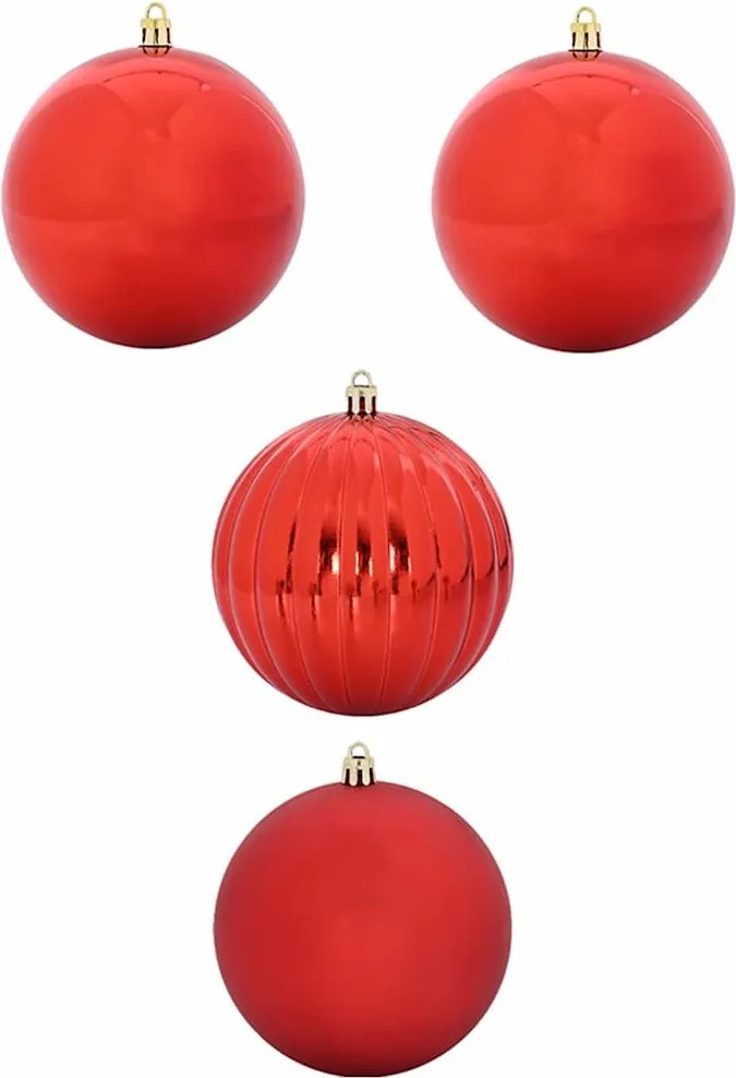 vidaXL Karácsonyi Díszgömb Készlet XXL 4 pcs Piros Műanyag